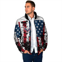 Custom American Flag Motocross Padded Jacket with Eagle Graphic - Wonder Print Shop
