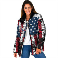 Custom American Flag Motocross Padded Jacket with Eagle Graphic - Wonder Print Shop