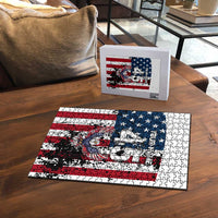 Custom American Flag Motocross Puzzle with Eagle Graphic - Wonder Print Shop