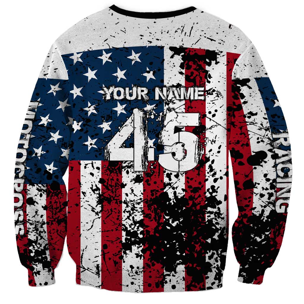 Custom American Flag Motocross Sweatshirt with Eagle Graphic - Wonder Print Shop