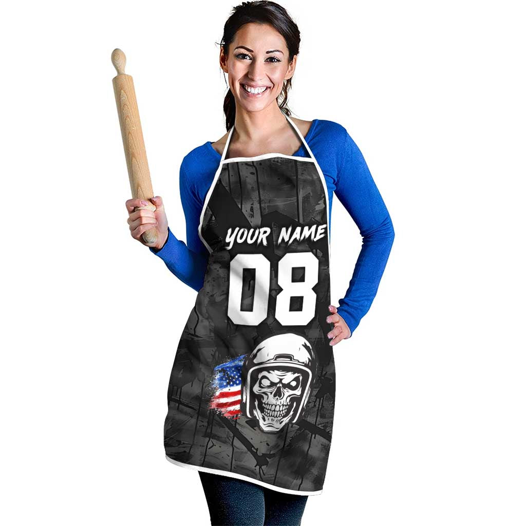 Custom American Flag Skull Motocross Apron - Wonder Print Shop