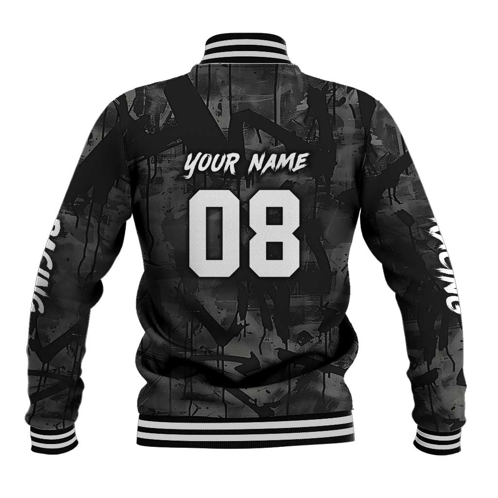 Custom American Flag Skull Motocross Baseball Jacket - Wonder Print Shop