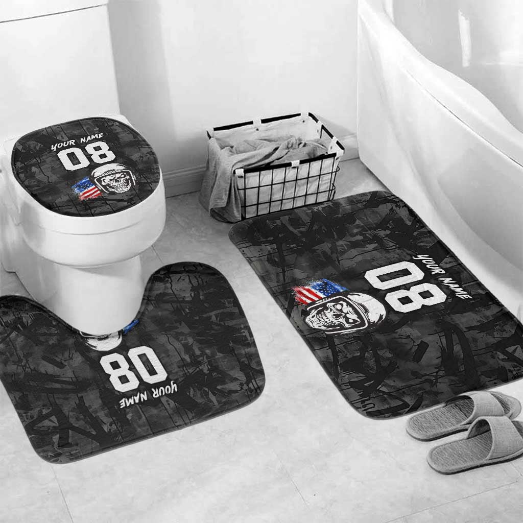 Custom American Flag Skull Motocross Bathroom Set - Wonder Print Shop