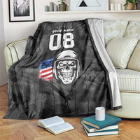 Custom American Flag Skull Motocross Blanket - Wonder Print Shop