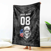 Custom American Flag Skull Motocross Blanket - Wonder Print Shop
