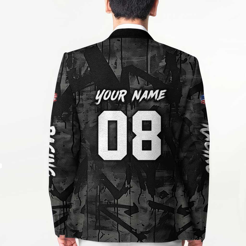 Custom American Flag Skull Motocross Blazer - Wonder Print Shop