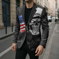 Custom American Flag Skull Motocross Blazer - Wonder Print Shop