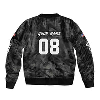 Custom American Flag Skull Motocross Bomber Jacket - Wonder Print Shop