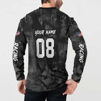 Custom American Flag Skull Motocross Button Sweatshirt - Wonder Print Shop