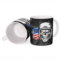 Custom American Flag Skull Motocross Ceramic Mug - Wonder Print Shop