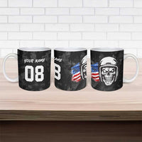 Custom American Flag Skull Motocross Ceramic Mug - Wonder Print Shop