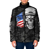 Custom American Flag Skull Motocross Padded Jacket - Wonder Print Shop