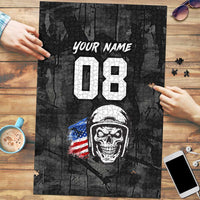 Custom American Flag Skull Motocross Puzzle - Wonder Print Shop