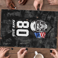 Custom American Flag Skull Motocross Puzzle - Wonder Print Shop
