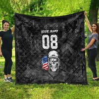 Custom American Flag Skull Motocross Quilt - Wonder Print Shop