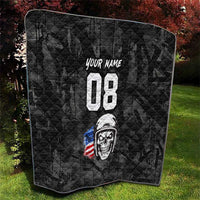 Custom American Flag Skull Motocross Quilt - Wonder Print Shop