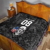 Custom American Flag Skull Motocross Quilt - Wonder Print Shop