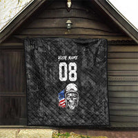 Custom American Flag Skull Motocross Quilt - Wonder Print Shop