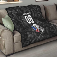 Custom American Flag Skull Motocross Quilt - Wonder Print Shop