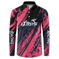 Custom Extreme Motocross Pink Button Sweatshirt with Bold Tire Track Graphics - Wonder Print Shop