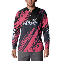 Custom Extreme Motocross Pink Button Sweatshirt with Bold Tire Track Graphics - Wonder Print Shop