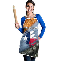 Custom Texas Flag Apron with Ripped Effect and Fish Scale Pattern - Wonder Print Shop