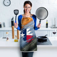 Custom Texas Flag Apron with Ripped Effect and Fish Scale Pattern - Wonder Print Shop