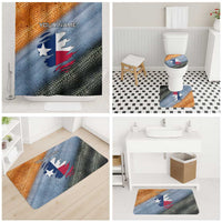 Custom Texas Flag Bathroom Set with Ripped Effect and Fish Scale Pattern - Wonder Print Shop