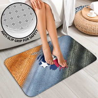 Custom Texas Flag Bathroom Set with Ripped Effect and Fish Scale Pattern - Wonder Print Shop