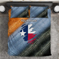Custom Texas Flag Bedding Set with Ripped Effect and Fish Scale Pattern - Wonder Print Shop