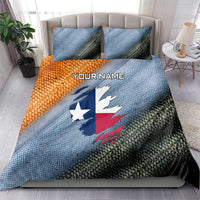 Custom Texas Flag Bedding Set with Ripped Effect and Fish Scale Pattern - Wonder Print Shop