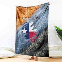 Custom Texas Flag Blanket with Ripped Effect and Fish Scale Pattern - Wonder Print Shop