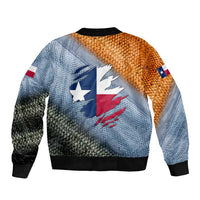 Custom Texas Flag Bomber Jacket with Ripped Effect and Fish Scale Pattern - Wonder Print Shop