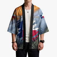 Custom Texas Flag Kimono with Ripped Effect and Fish Scale Pattern - Wonder Print Shop