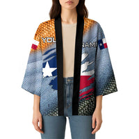 Custom Texas Flag Kimono with Ripped Effect and Fish Scale Pattern - Wonder Print Shop