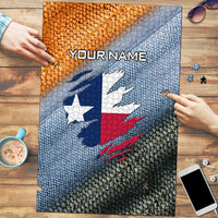 Custom Texas Flag Puzzle with Ripped Effect and Fish Scale Pattern - Wonder Print Shop