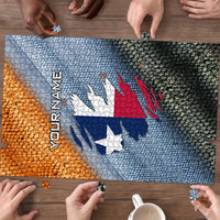 Custom Texas Flag Puzzle with Ripped Effect and Fish Scale Pattern - Wonder Print Shop