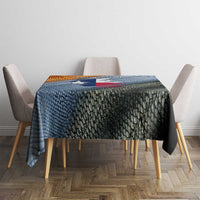 Custom Texas Flag Tablecloth with Ripped Effect and Fish Scale Pattern - Wonder Print Shop