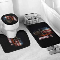 Custom American Flag Skull Bathroom Set with Bowling Pins Flame Effect and Grunge Pattern - Wonder Print Shop