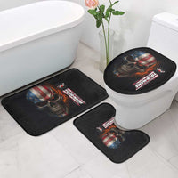 Custom American Flag Skull Bathroom Set with Bowling Pins Flame Effect and Grunge Pattern - Wonder Print Shop