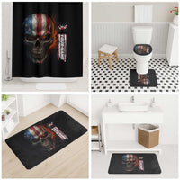 Custom American Flag Skull Bathroom Set with Bowling Pins Flame Effect and Grunge Pattern - Wonder Print Shop