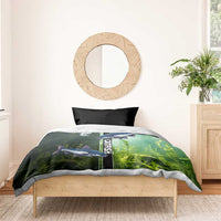 Catfish Fishing Bedding Set with Underwater River Scene and Green Aquatic Pattern - Wonder Print Shop