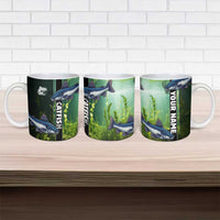 Custom Catfish Fishing Ceramic Mug with Underwater River Scene and Green Aquatic Pattern - Wonder Print Shop