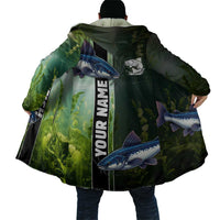 Custom Catfish Fishing Cloak with Underwater River Scene and Green Aquatic Pattern - Wonder Print Shop