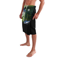 Custom Catfish Fishing Lavalava with Underwater River Scene and Green Aquatic Pattern - Wonder Print Shop