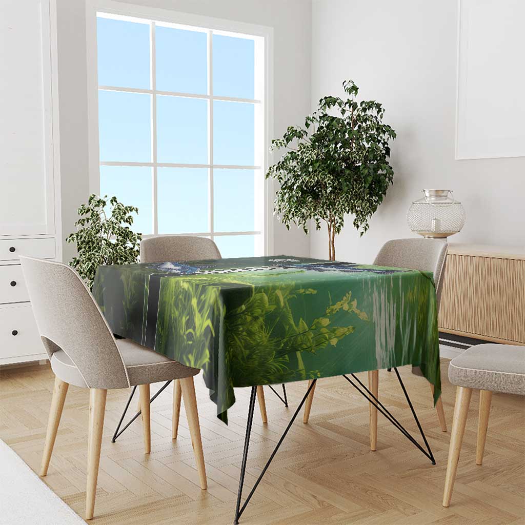 Catfish Fishing Tablecloth with Underwater River Scene and Green Aquatic Pattern - Wonder Print Shop