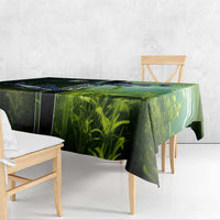 Catfish Fishing Tablecloth with Underwater River Scene and Green Aquatic Pattern - Wonder Print Shop