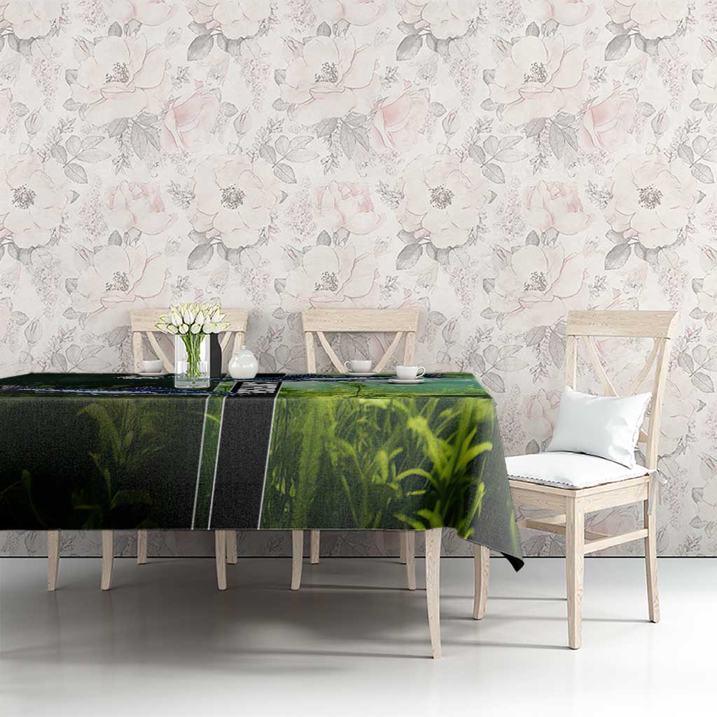 Catfish Fishing Tablecloth with Underwater River Scene and Green Aquatic Pattern - Wonder Print Shop