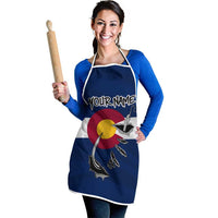 Custom Fishing Hook Apron with Colorado Flag Theme and Blue White Graphic Pattern - Wonder Print Shop