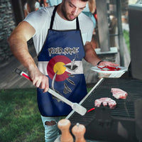 Custom Fishing Hook Apron with Colorado Flag Theme and Blue White Graphic Pattern - Wonder Print Shop